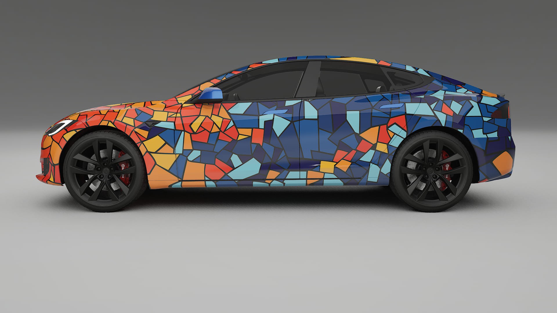 Tesla Model-S Refresh BARCELONA – Designový Wrap PPF Fólie na auto - tisknutelný polyuretan