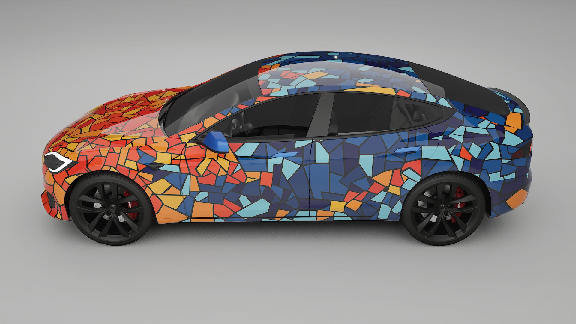 Tesla Model-S Refresh BARCELONA – Designový Wrap PPF Fólie na auto - tisknutelný polyuretan