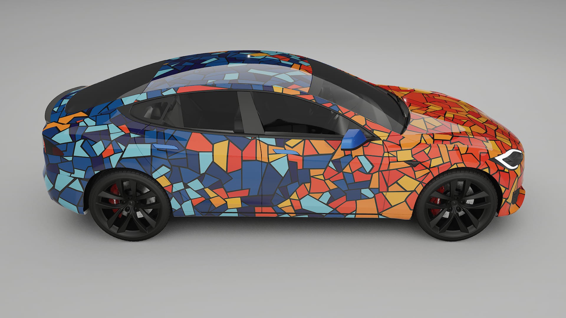 Tesla Model-S Refresh BARCELONA – Designový Wrap PPF Fólie na auto - tisknutelný polyuretan