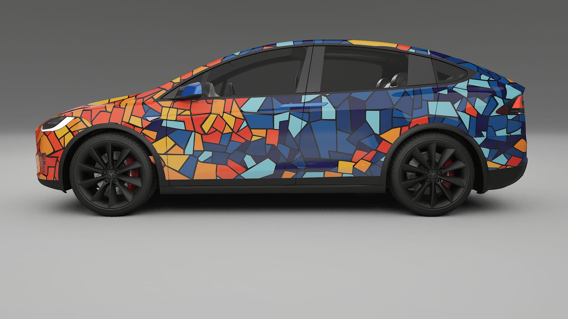 Tesla Model X BARCELONA – Designový Wrap PPF Fólie na auto - tisknutelný polyuretan