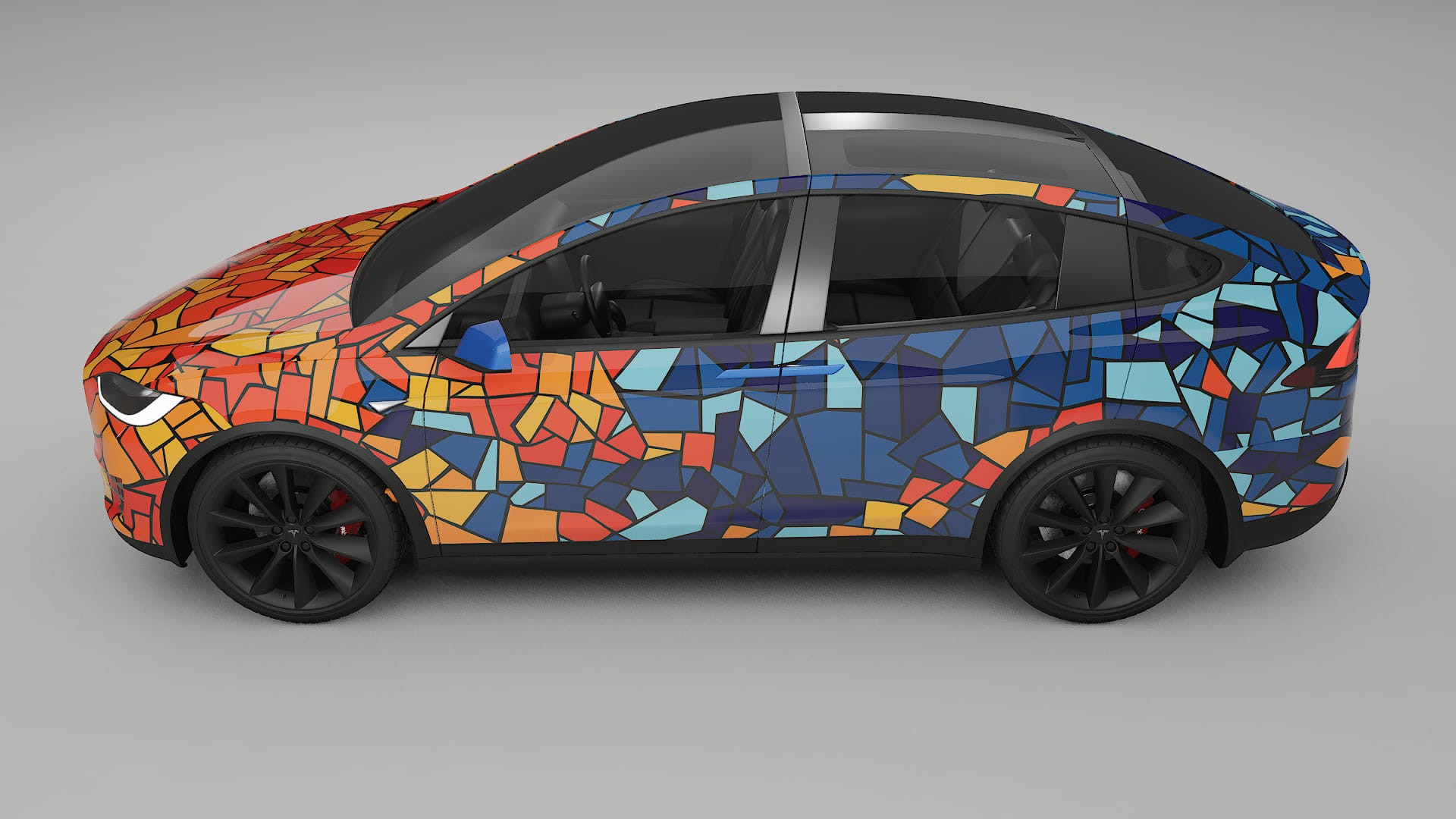 Tesla Model X BARCELONA – Designový Wrap PPF Fólie na auto - tisknutelný polyuretan