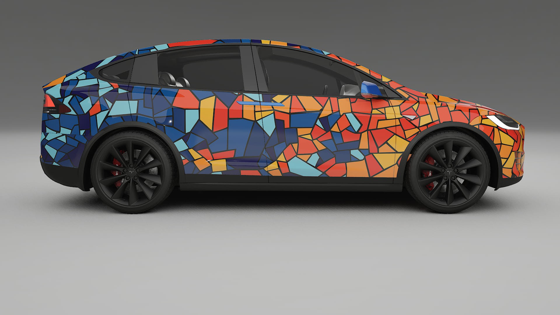 Tesla Model X BARCELONA – Designový Wrap PPF Fólie na auto - tisknutelný polyuretan