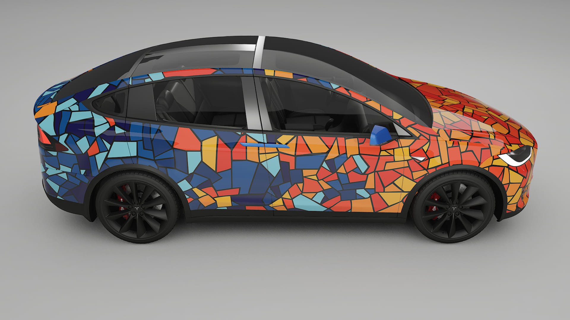 Tesla Model X BARCELONA – Designový Wrap PPF Fólie na auto - tisknutelný polyuretan