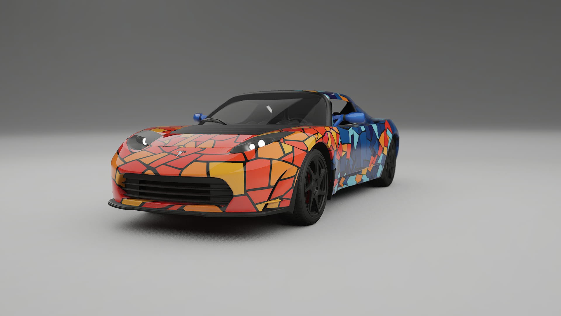 Tesla Roadster 2.5 BARCELONA – Designový Wrap PPF Fólie na auto - tisknutelný polyuretan