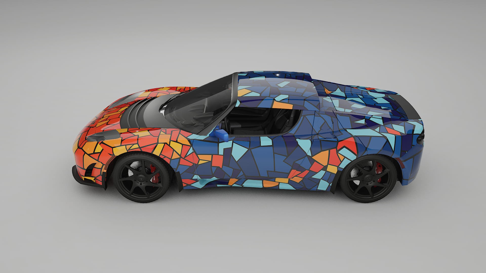 Tesla Roadster 2.5 BARCELONA – Designový Wrap PPF Fólie na auto - tisknutelný polyuretan