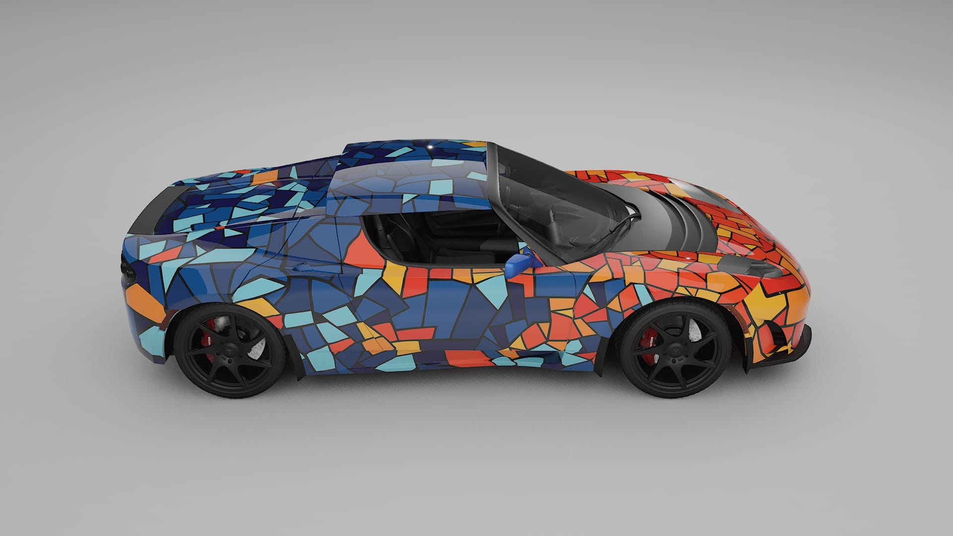 Tesla Roadster 2.5 BARCELONA – Designový Wrap PPF Fólie na auto - tisknutelný polyuretan