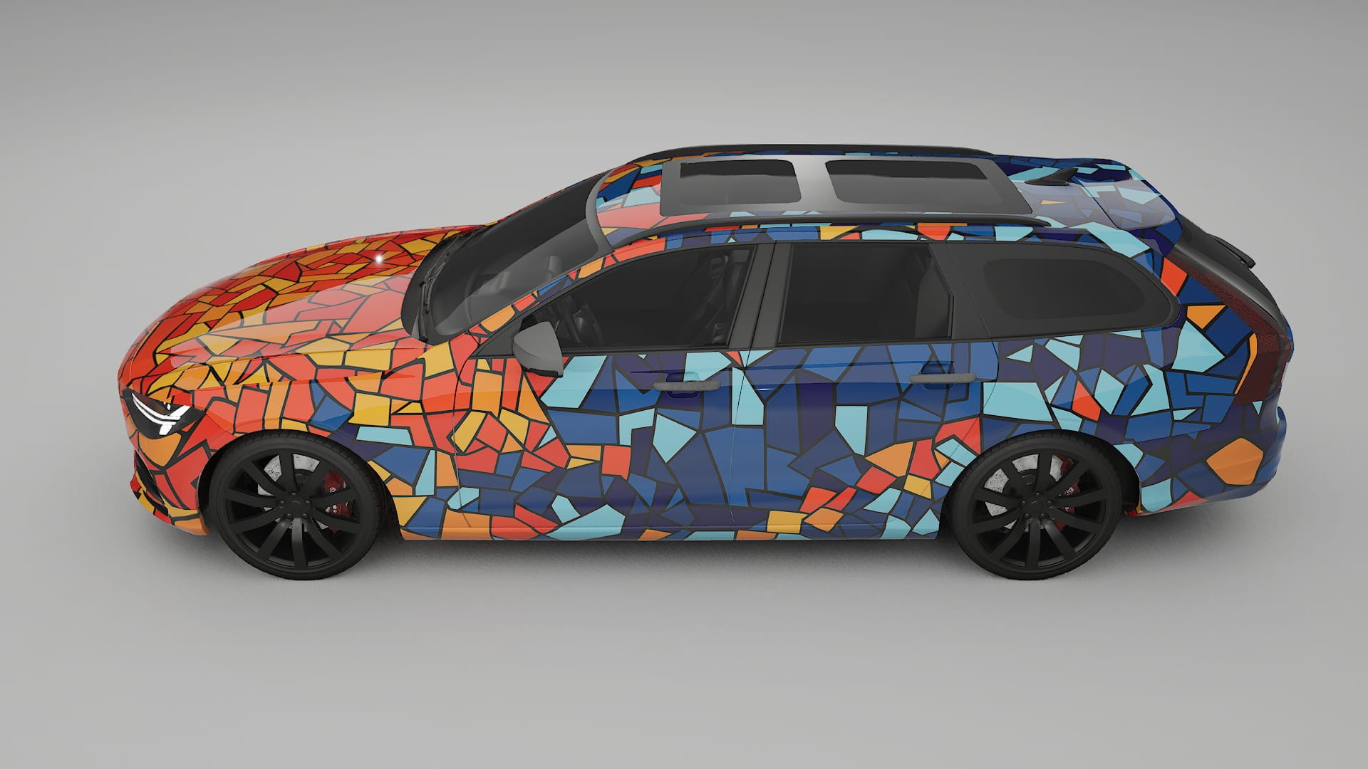 Volvo V90 P5 BARCELONA – Designový Wrap PPF Fólie na auto - tisknutelný polyuretan