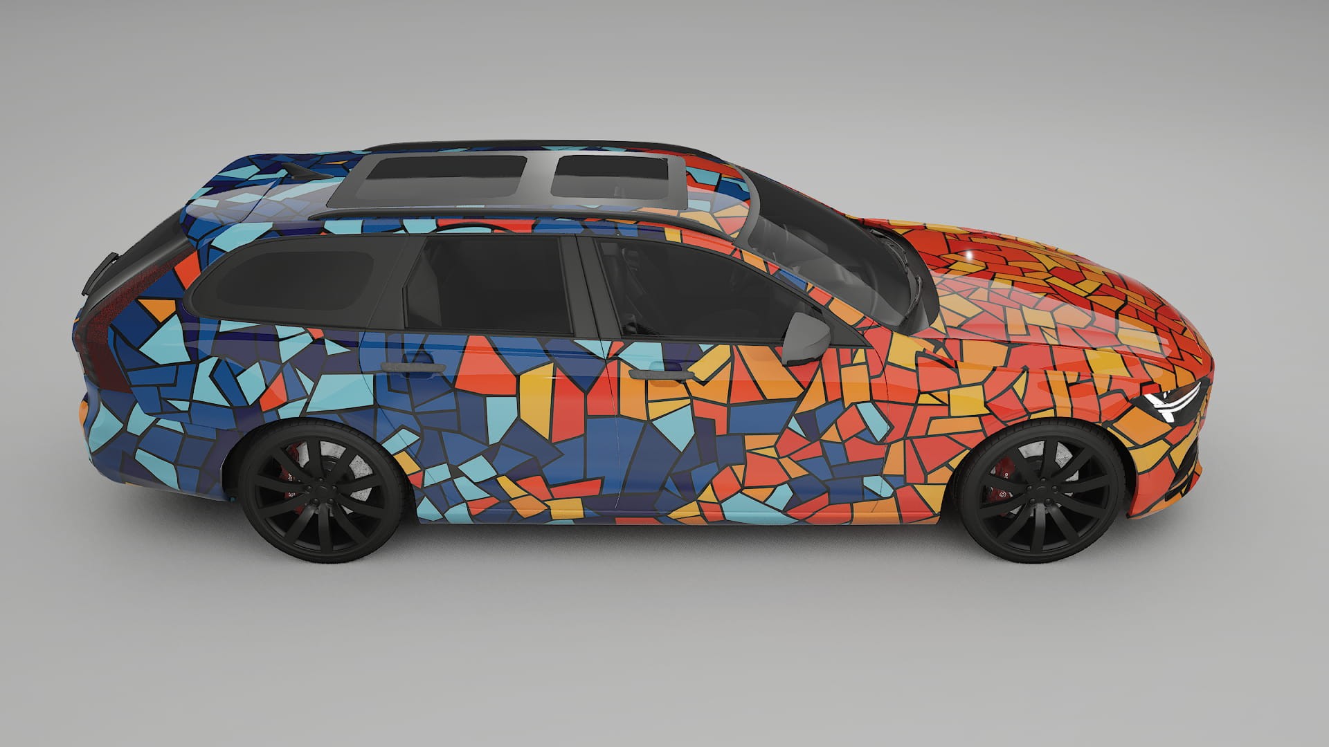 Volvo V90 P5 BARCELONA – Designový Wrap PPF Fólie na auto - tisknutelný polyuretan