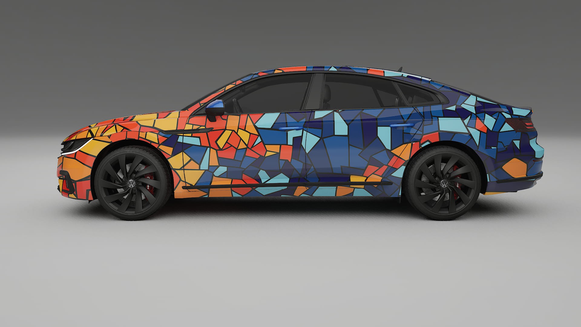 VW Arteon R 3H prefacelift BARCELONA – Designový Wrap PPF Fólie na auto - tisknutelný polyuretan