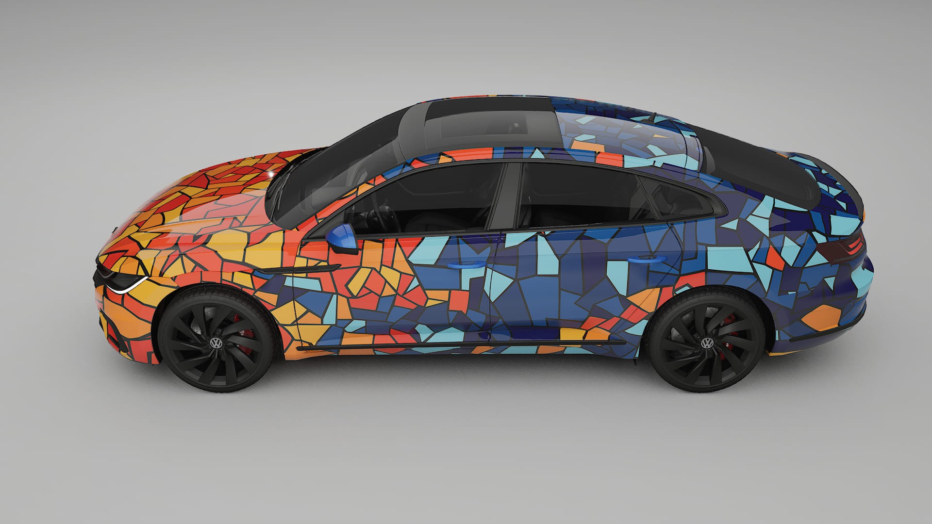 VW Arteon R 3H prefacelift BARCELONA – Designový Wrap PPF Fólie na auto - tisknutelný polyuretan