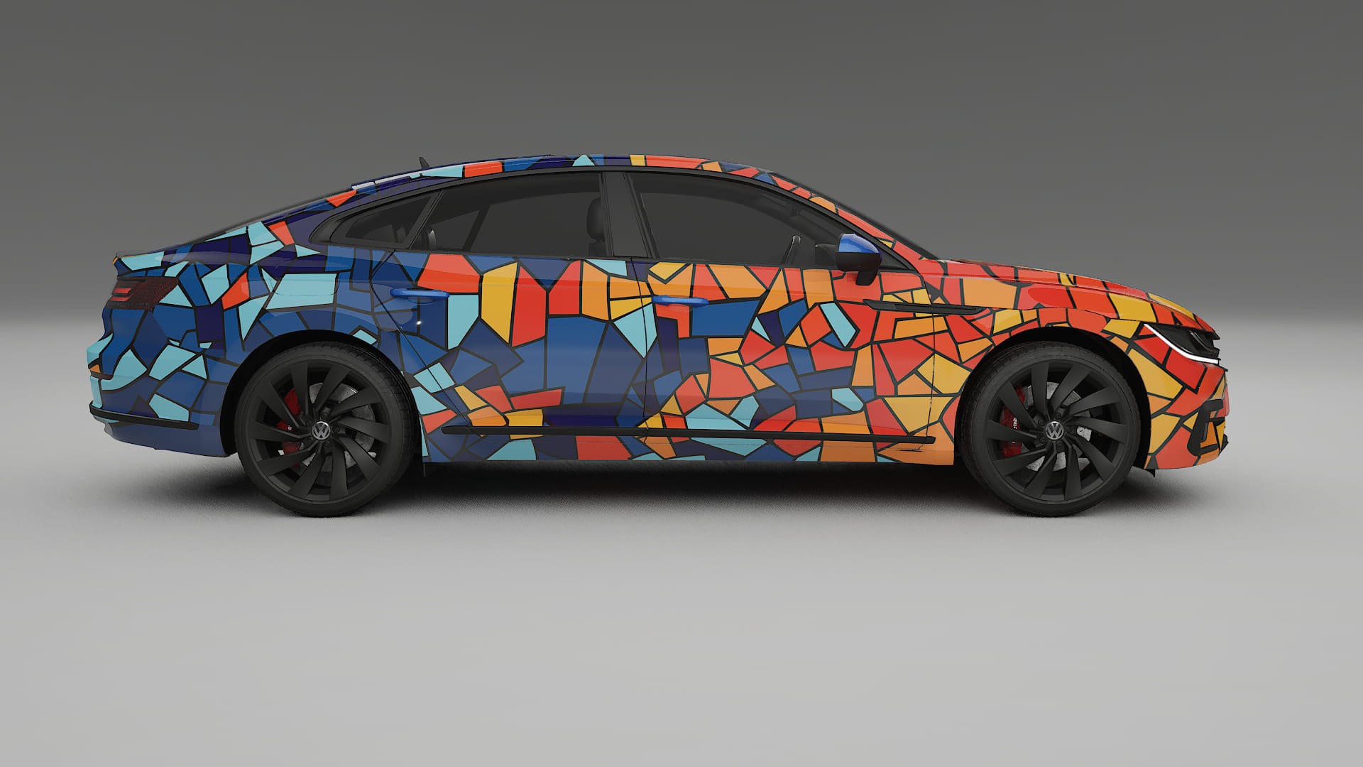 VW Arteon R 3H prefacelift BARCELONA – Designový Wrap PPF Fólie na auto - tisknutelný polyuretan