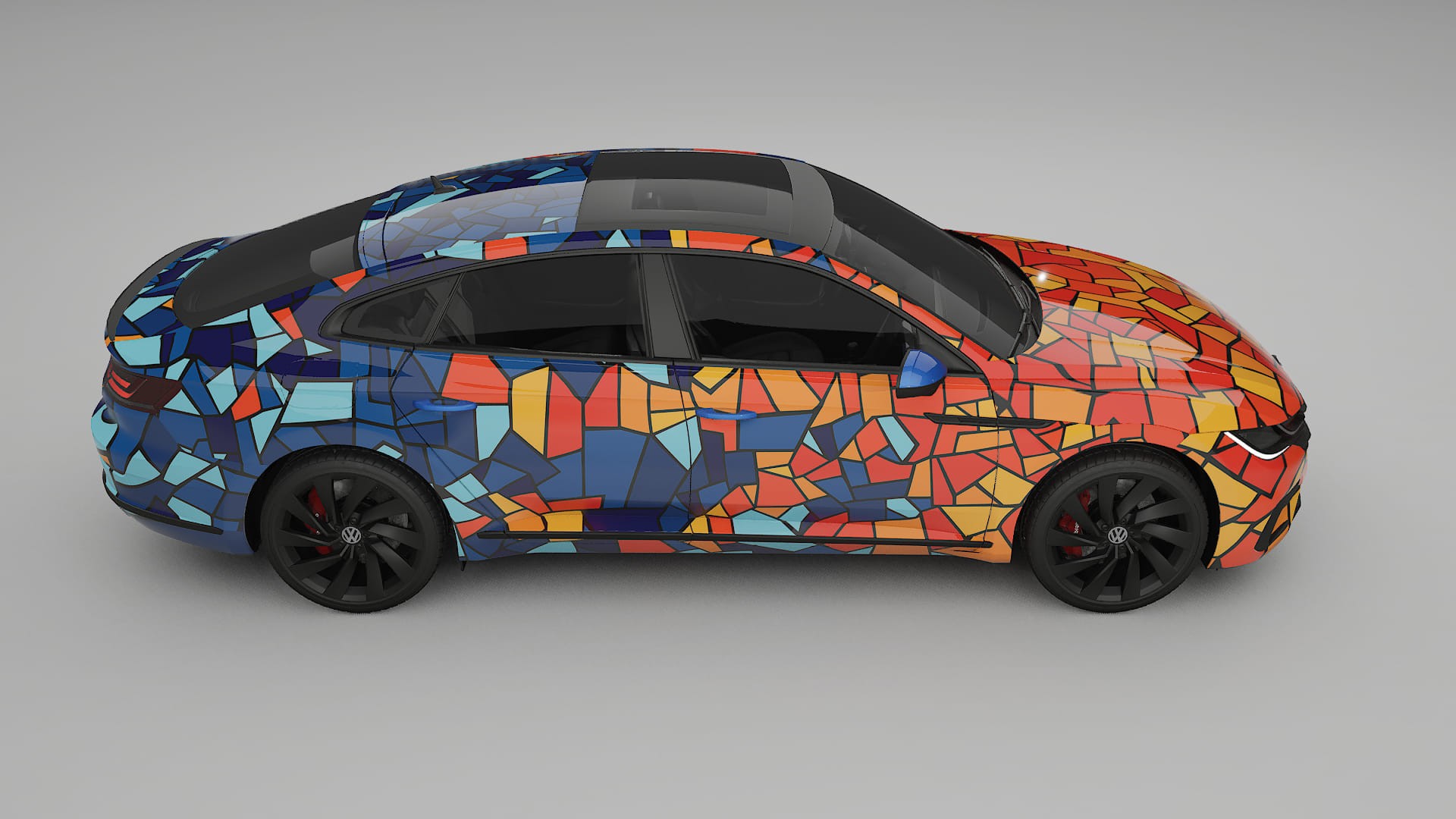 VW Arteon R 3H prefacelift BARCELONA – Designový Wrap PPF Fólie na auto - tisknutelný polyuretan