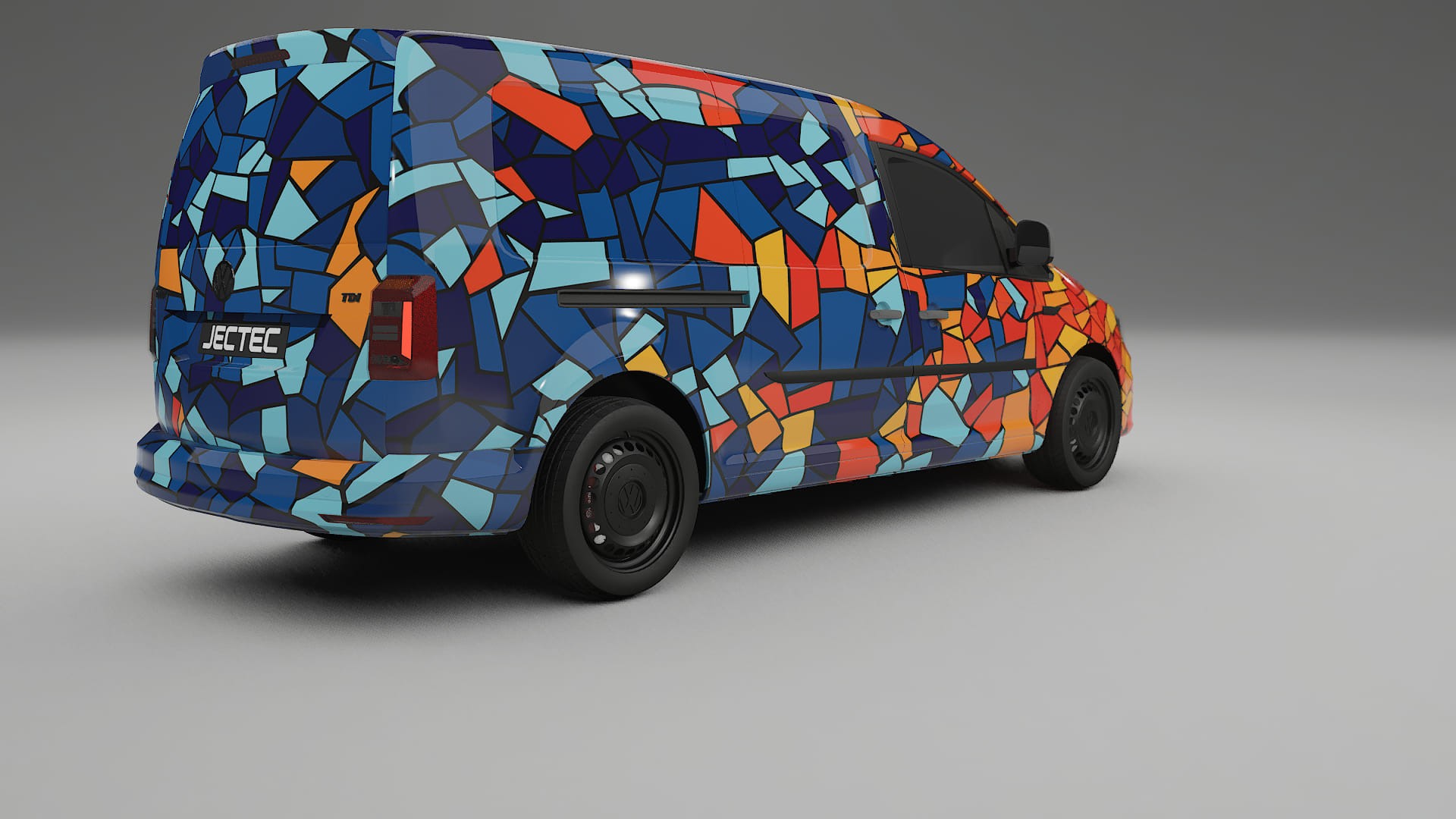 VW Caddy Maxi SB BARCELONA – Designový Wrap PPF Fólie na auto - tisknutelný polyuretan