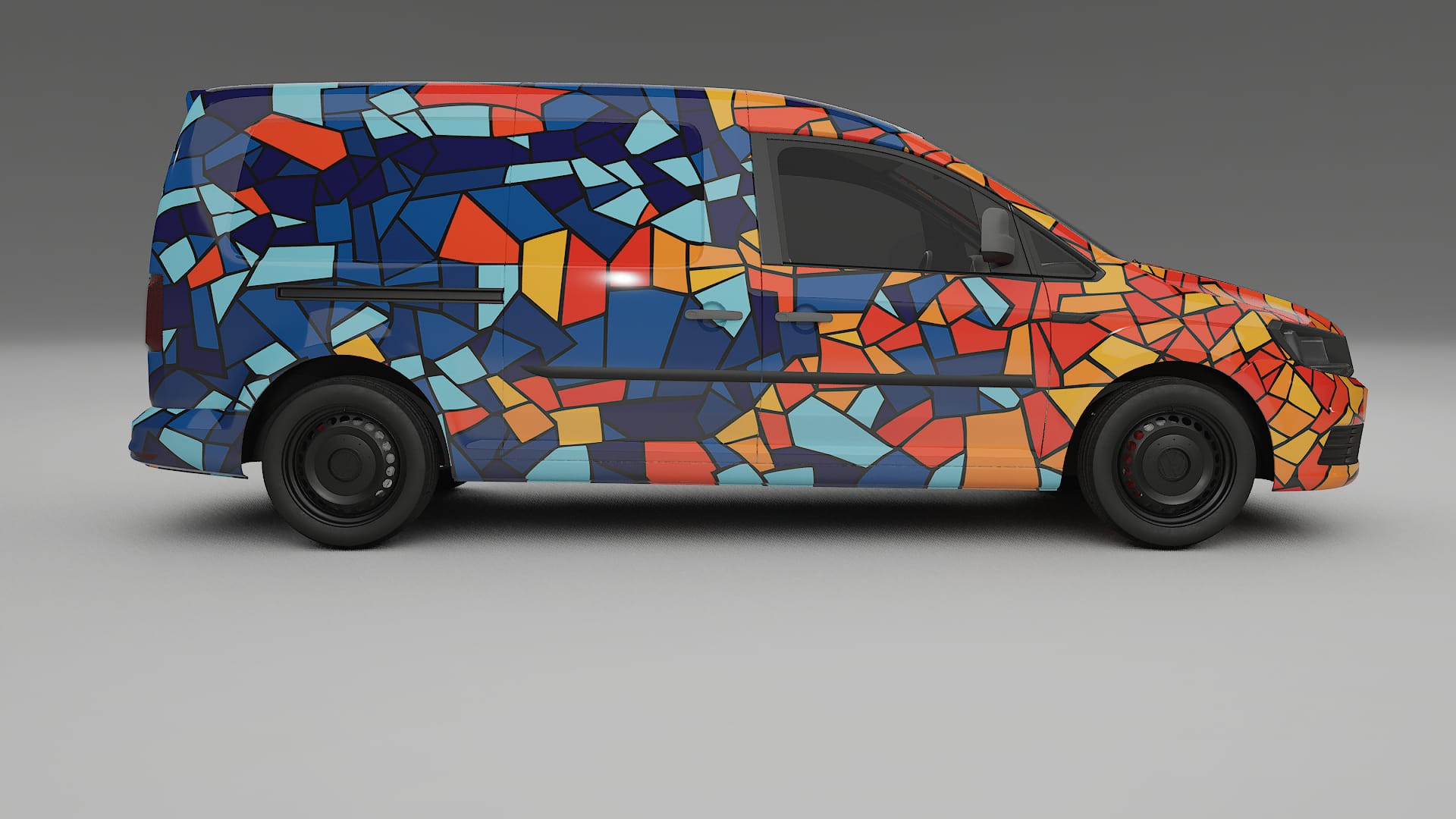 VW Caddy Maxi SB BARCELONA – Designový Wrap PPF Fólie na auto - tisknutelný polyuretan