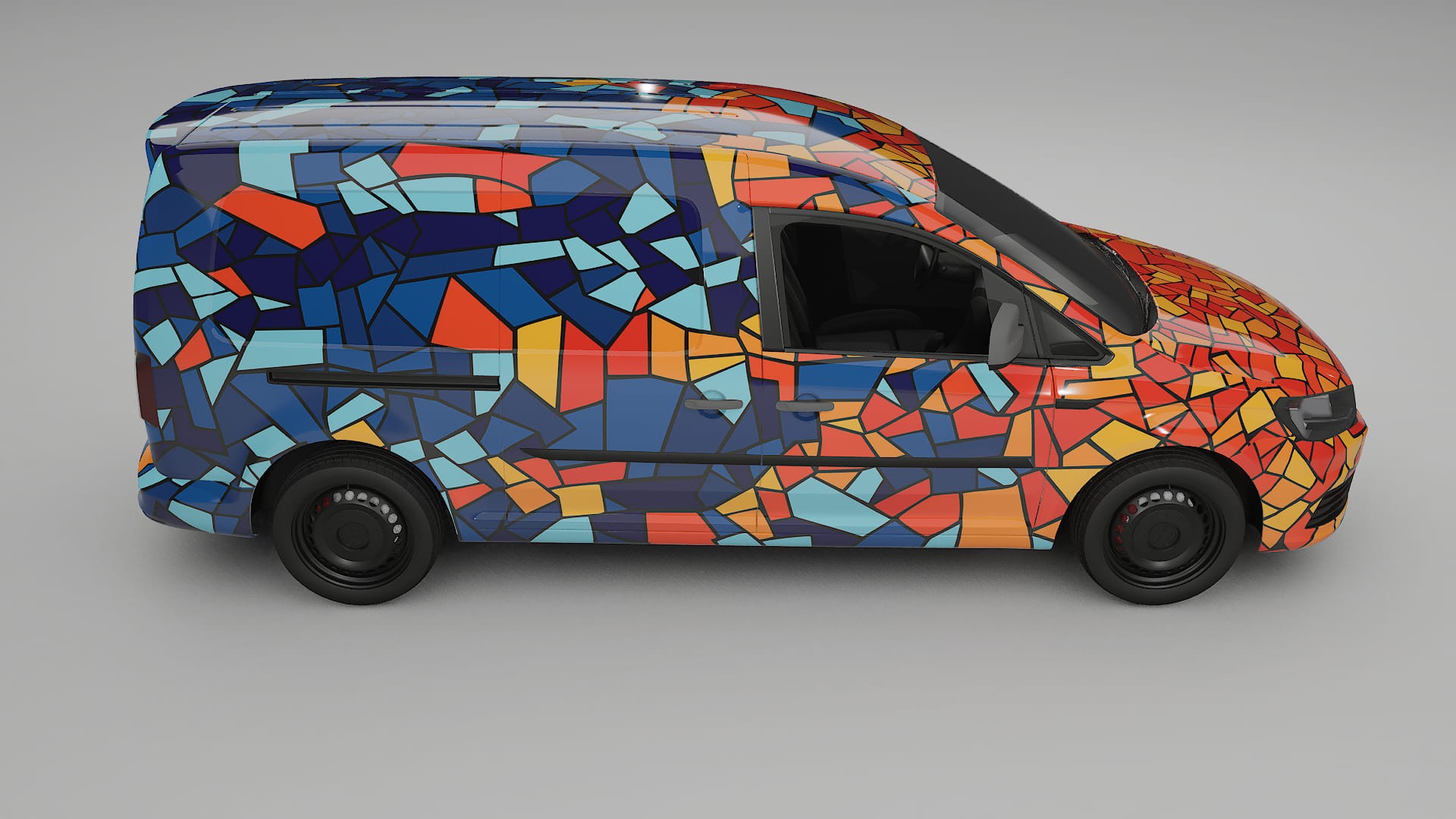 VW Caddy Maxi SB BARCELONA – Designový Wrap PPF Fólie na auto - tisknutelný polyuretan