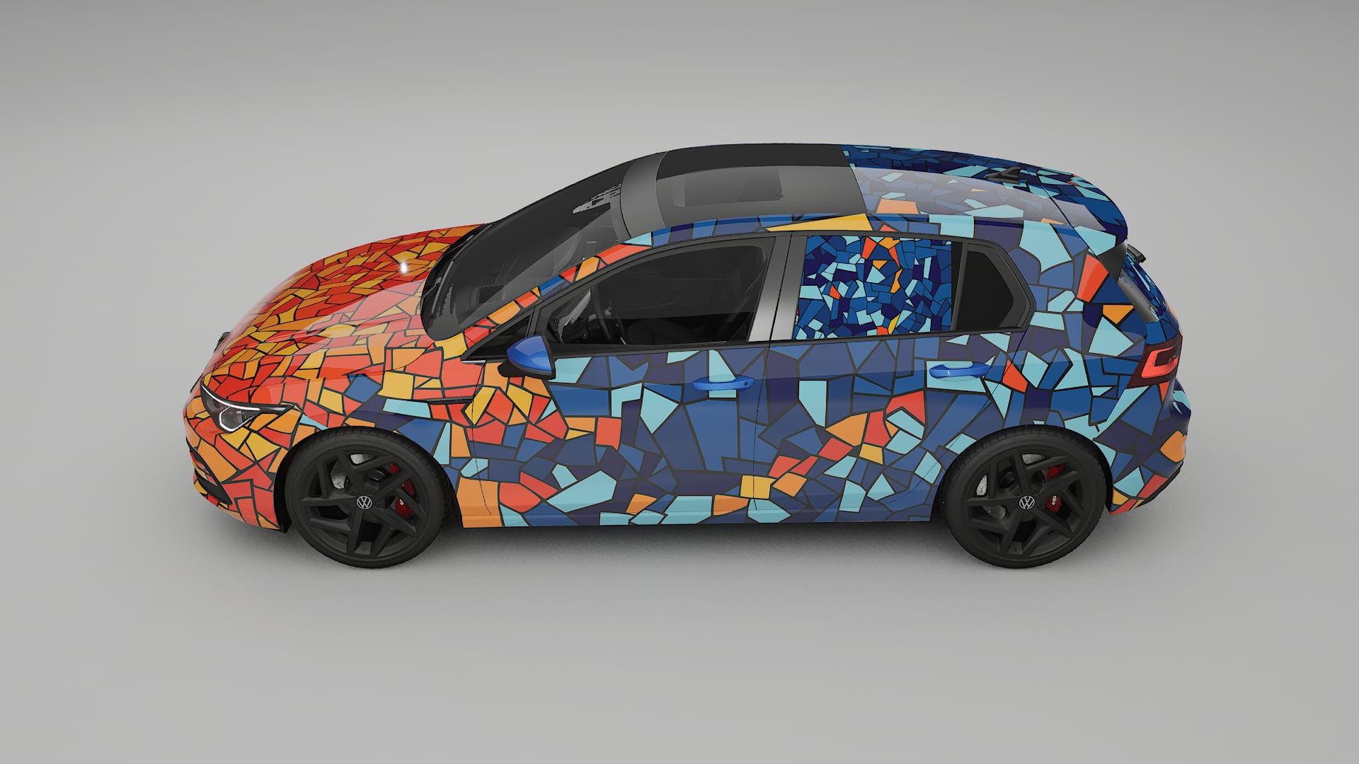 VW Golf Mk8 BARCELONA – Designový Wrap PPF Fólie na auto - tisknutelný polyuretan