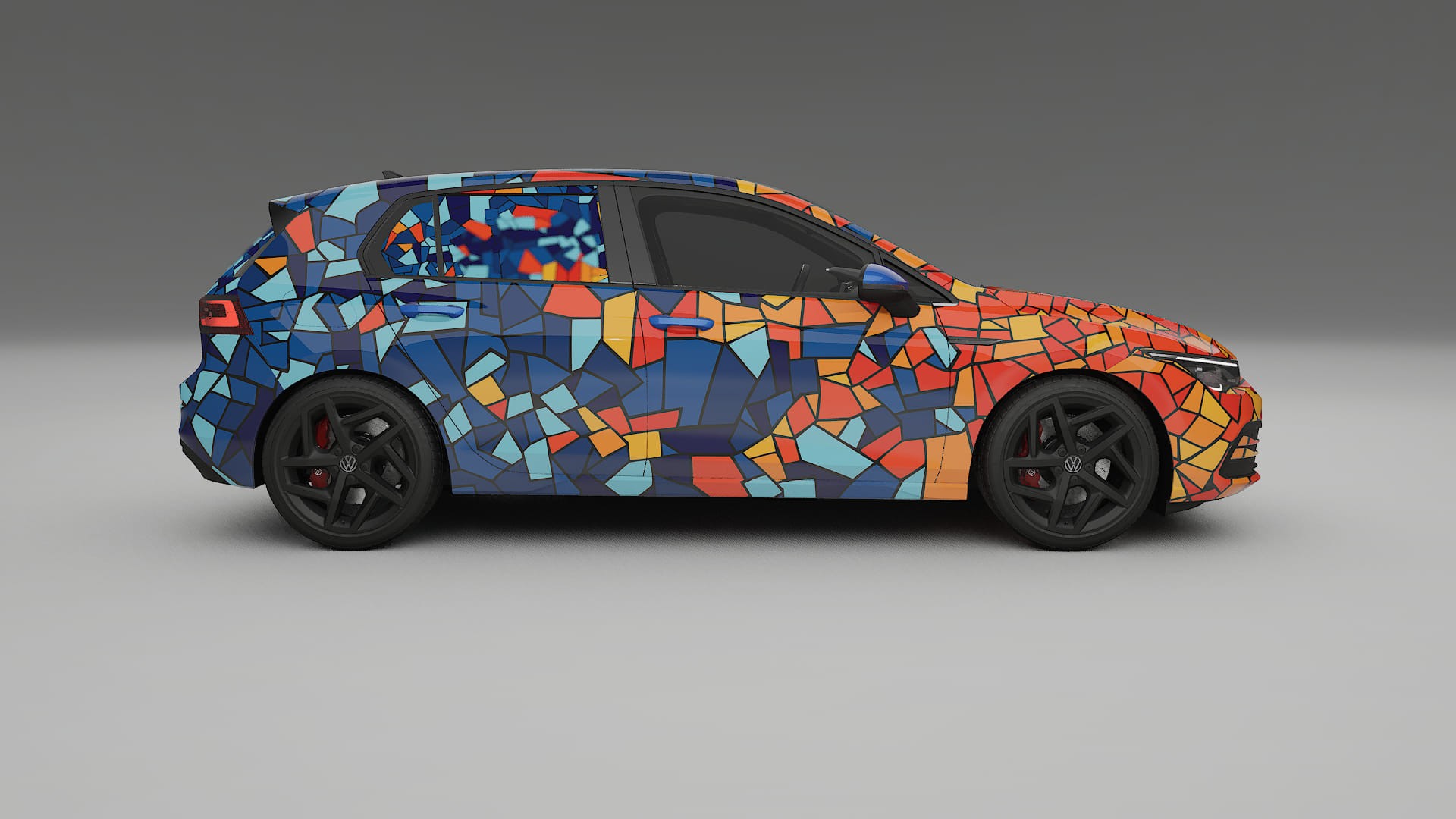 VW Golf Mk8 BARCELONA – Designový Wrap PPF Fólie na auto - tisknutelný polyuretan