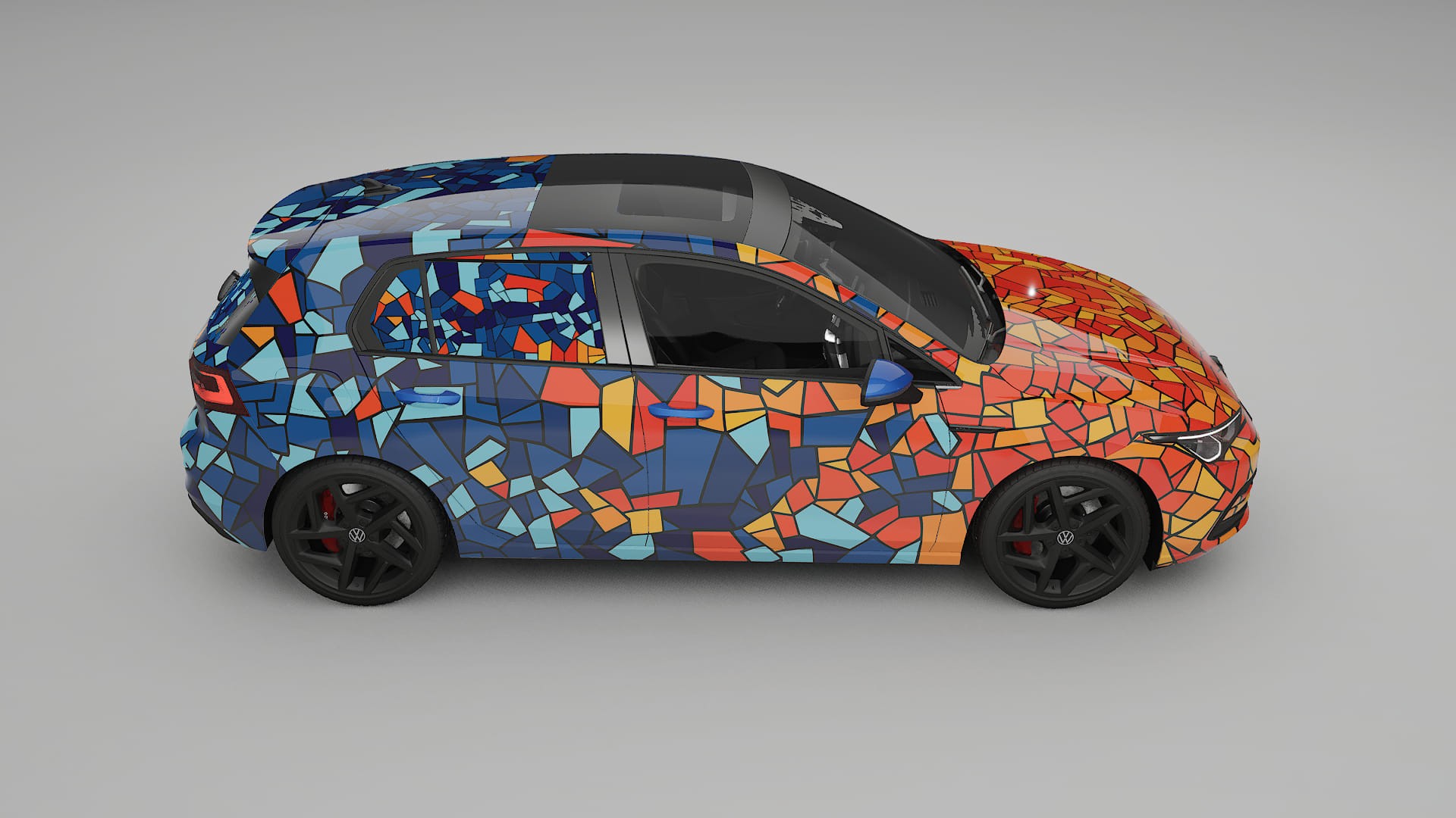 VW Golf Mk8 BARCELONA – Designový Wrap PPF Fólie na auto - tisknutelný polyuretan