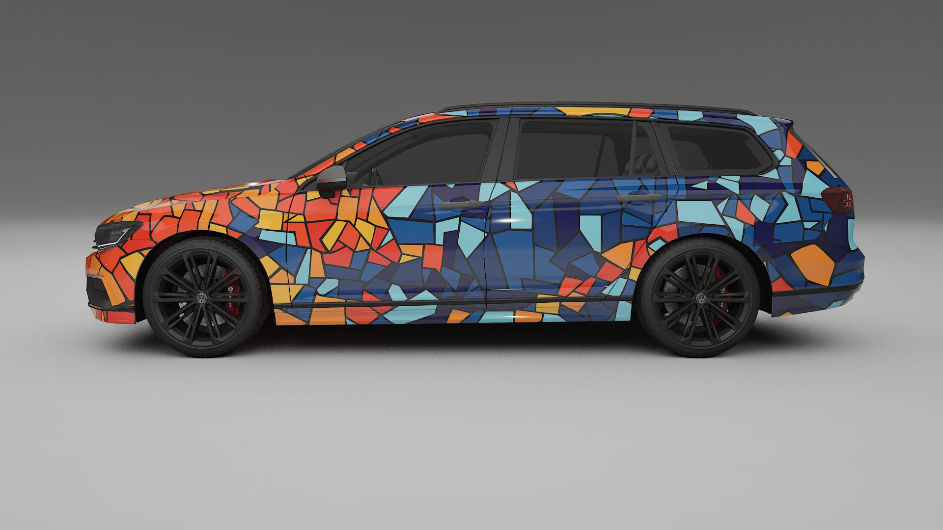 VW Passat VariantR B8 BARCELONA – Designový Wrap PPF Fólie na auto - tisknutelný polyuretan