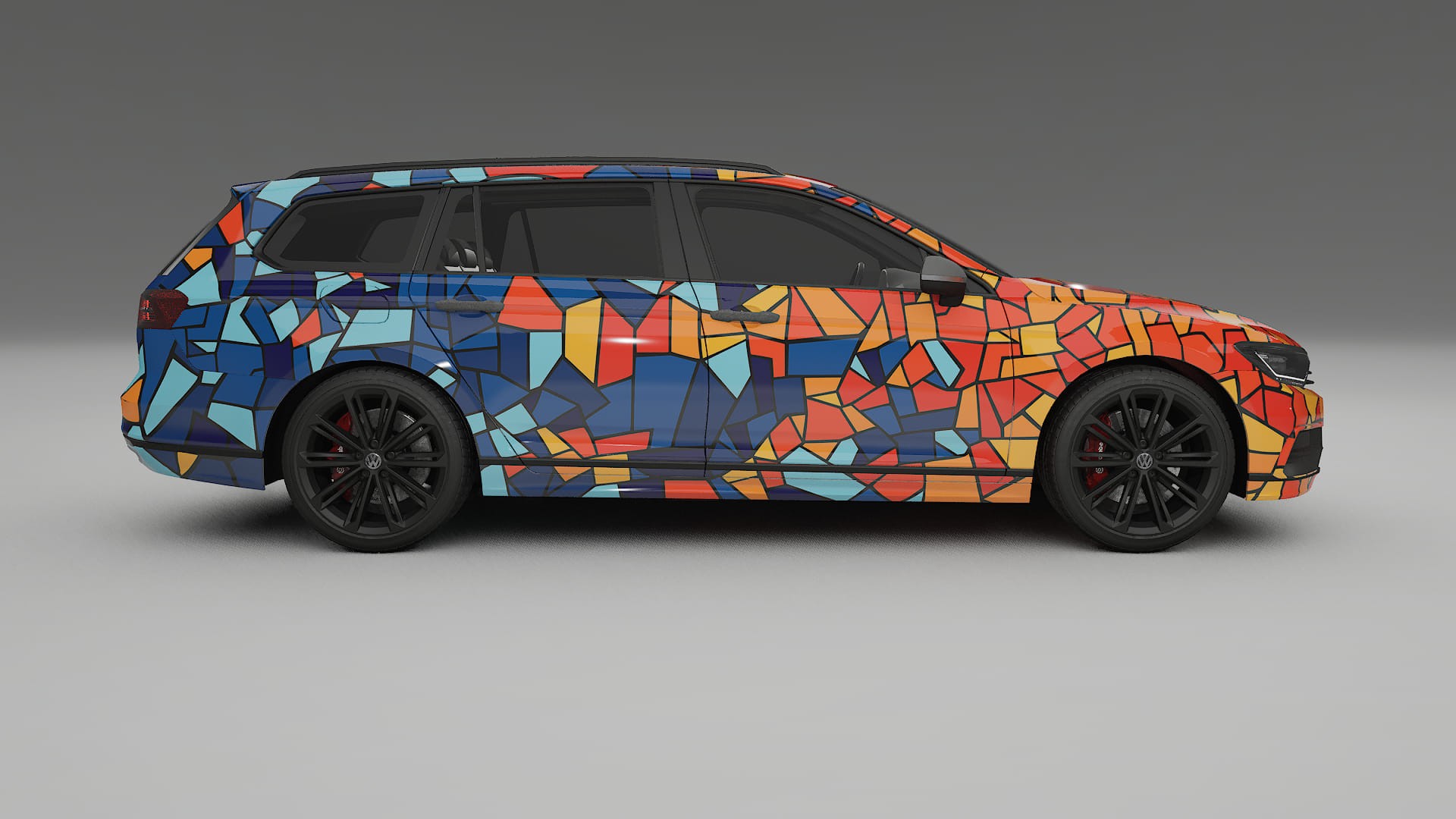 VW Passat VariantR B8 BARCELONA – Designový Wrap PPF Fólie na auto - tisknutelný polyuretan
