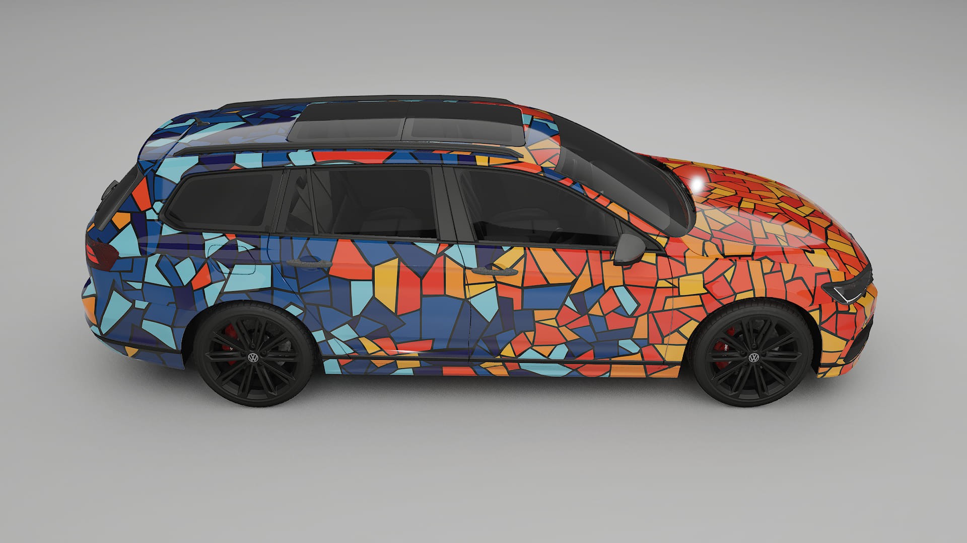 VW Passat VariantR B8 BARCELONA – Designový Wrap PPF Fólie na auto - tisknutelný polyuretan