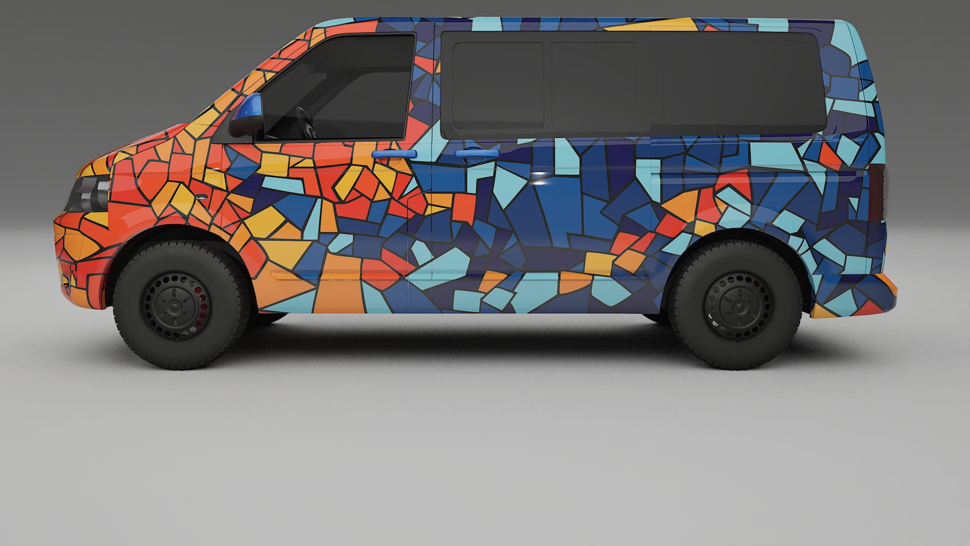 VW Transporter T5 Caravelle BARCELONA – Designový Wrap PPF Fólie na auto - tisknutelný polyuretan