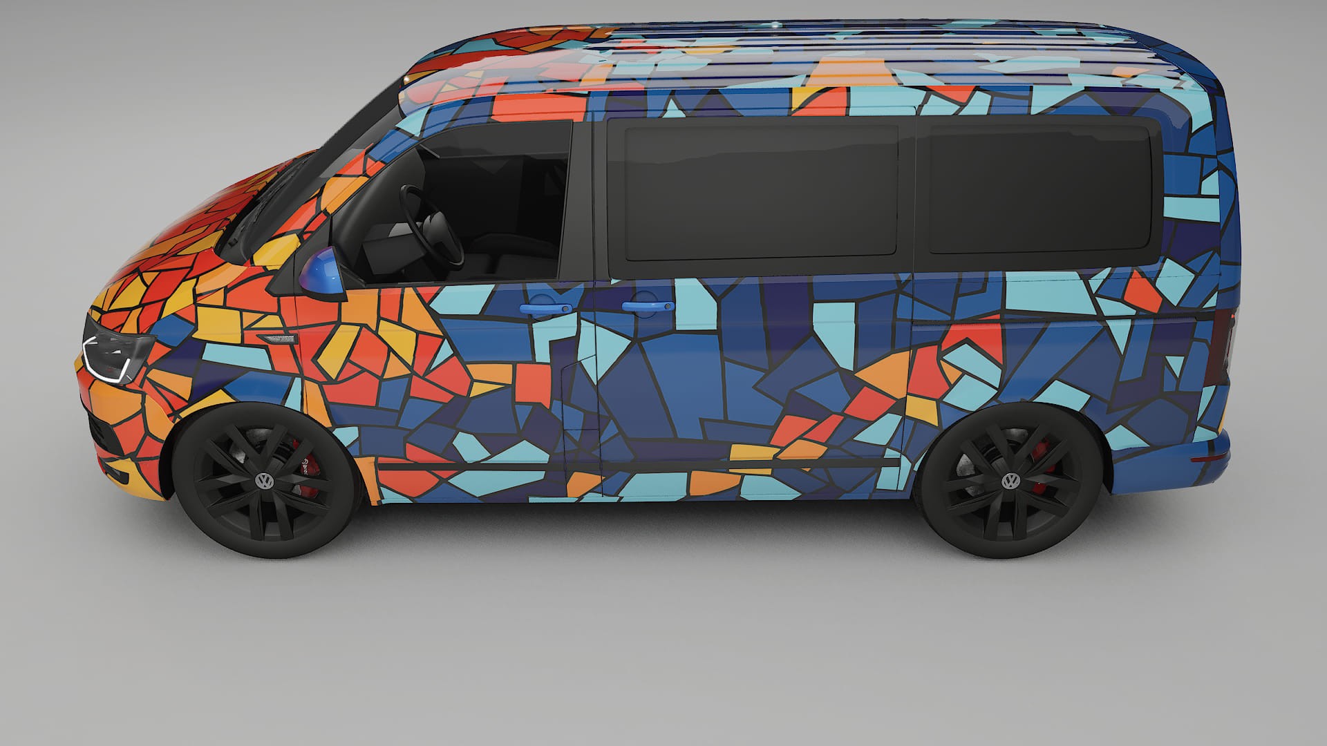 VW Transporter T6 Multivan BARCELONA – Designový Wrap PPF Fólie na auto - tisknutelný polyuretan
