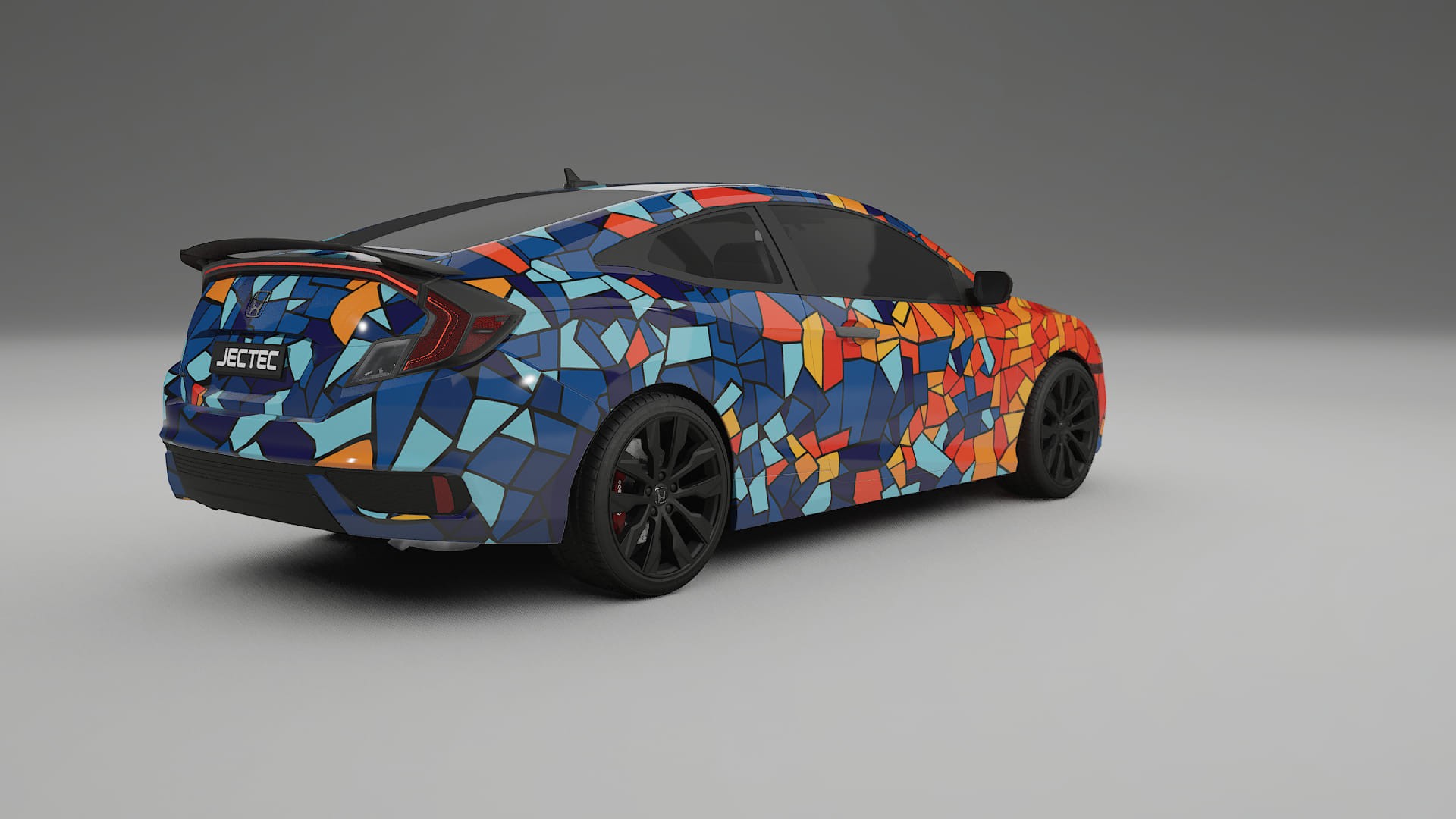 Honda Civic coupe prefacelift BARCELONA – Designový Wrap PPF Fólie na auto - tisknutelný polyuretan
