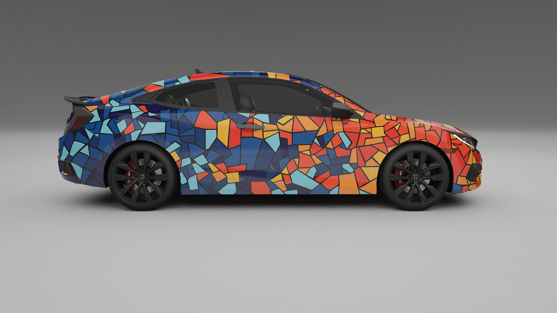 Honda Civic coupe prefacelift BARCELONA – Designový Wrap PPF Fólie na auto - tisknutelný polyuretan