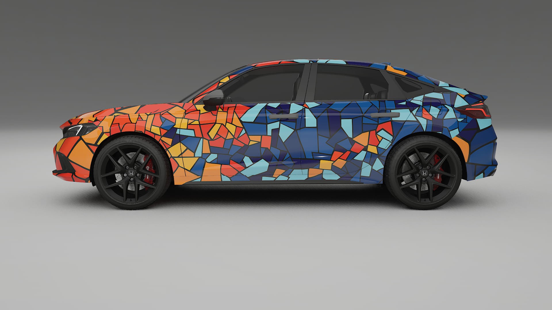 Honda Civic hatchback BARCELONA – Designový Wrap PPF Fólie na auto - tisknutelný polyuretan