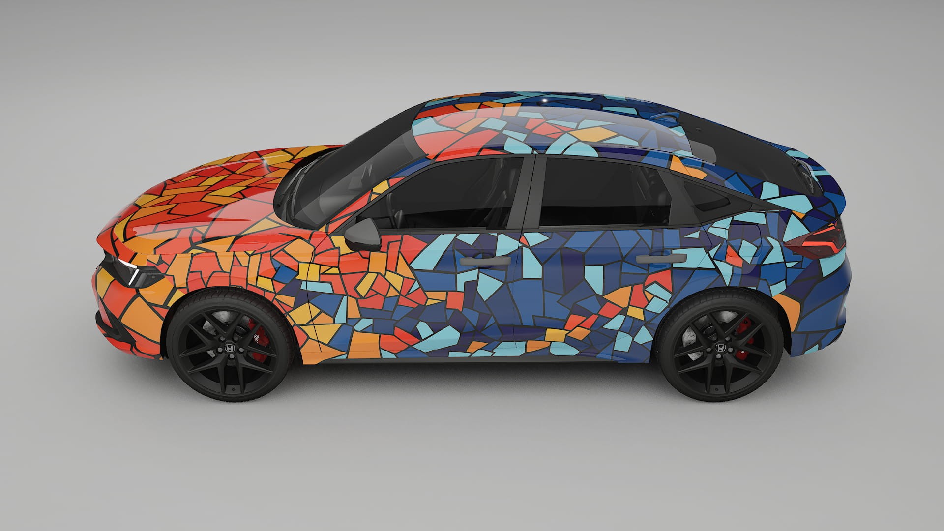 Honda Civic hatchback BARCELONA – Designový Wrap PPF Fólie na auto - tisknutelný polyuretan