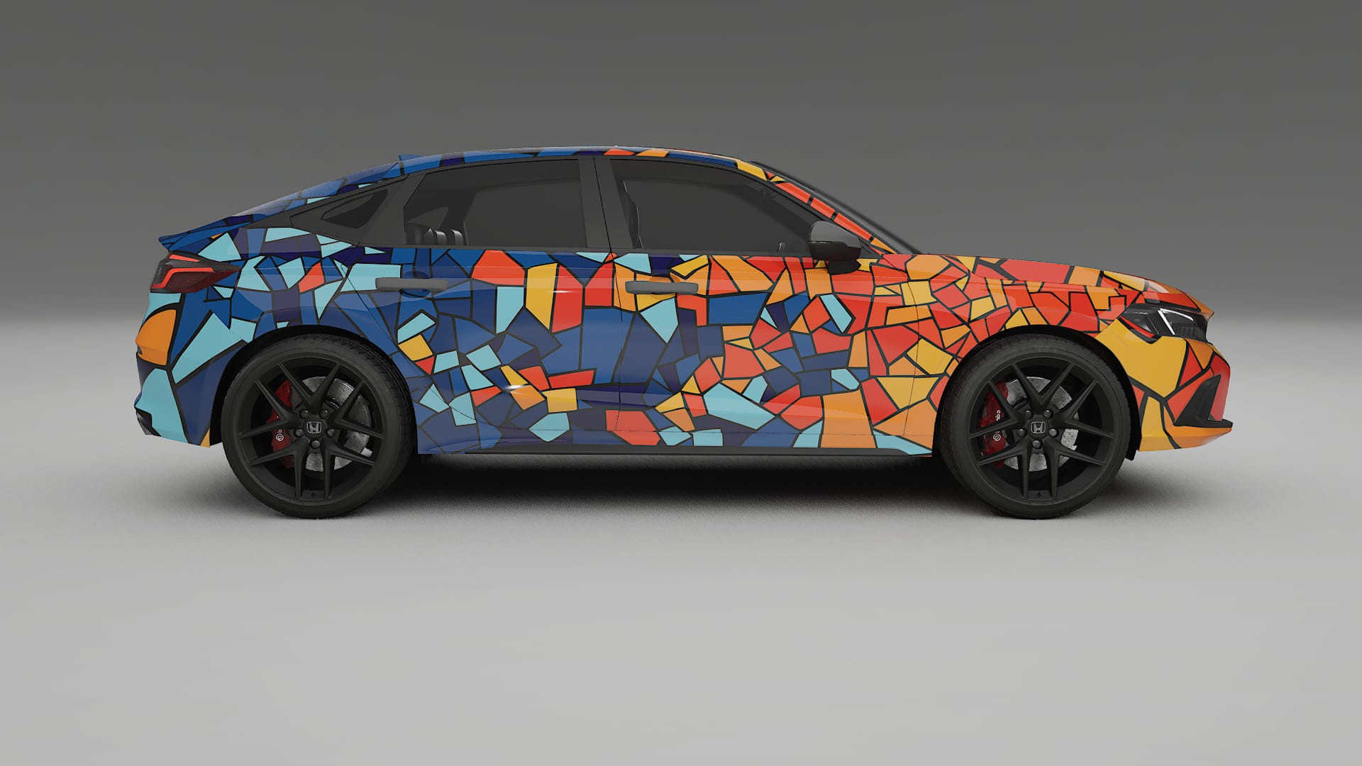 Honda Civic hatchback BARCELONA – Designový Wrap PPF Fólie na auto - tisknutelný polyuretan