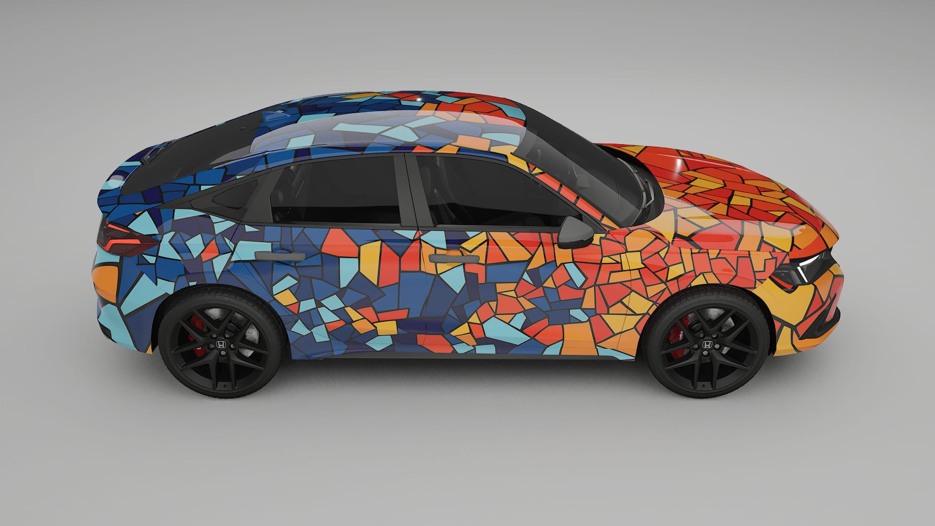 Honda Civic hatchback BARCELONA – Designový Wrap PPF Fólie na auto - tisknutelný polyuretan