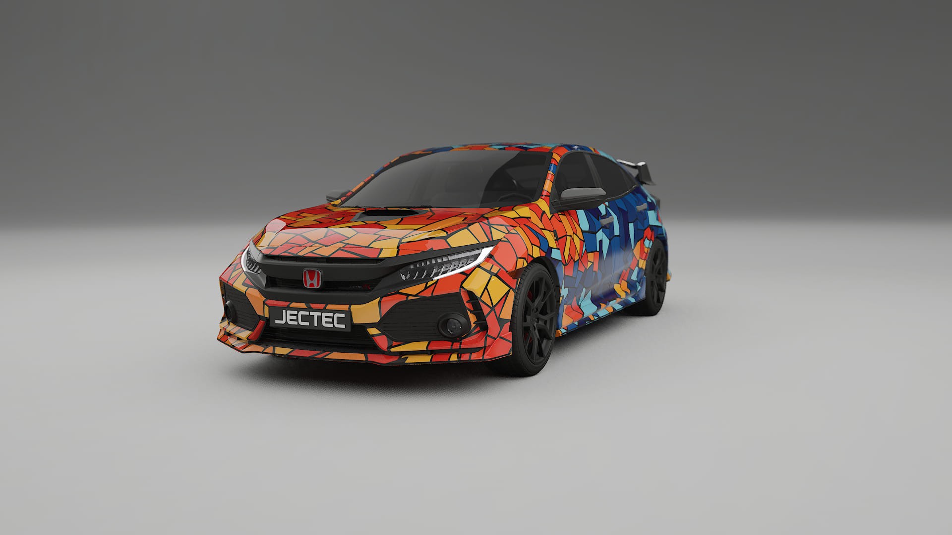 Honda Civic Type-R BARCELONA – Designový Wrap PPF Fólie na auto - tisknutelný polyuretan