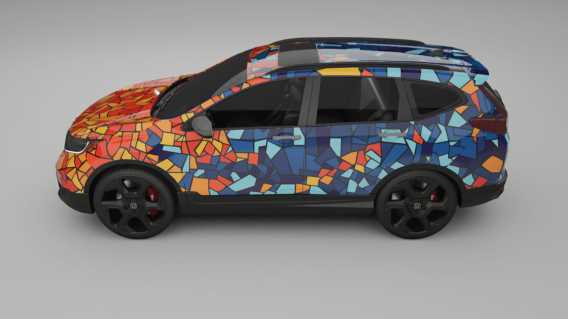 Honda CRV Touring prefacelift BARCELONA – Designový Wrap PPF Fólie na auto - tisknutelný polyuretan