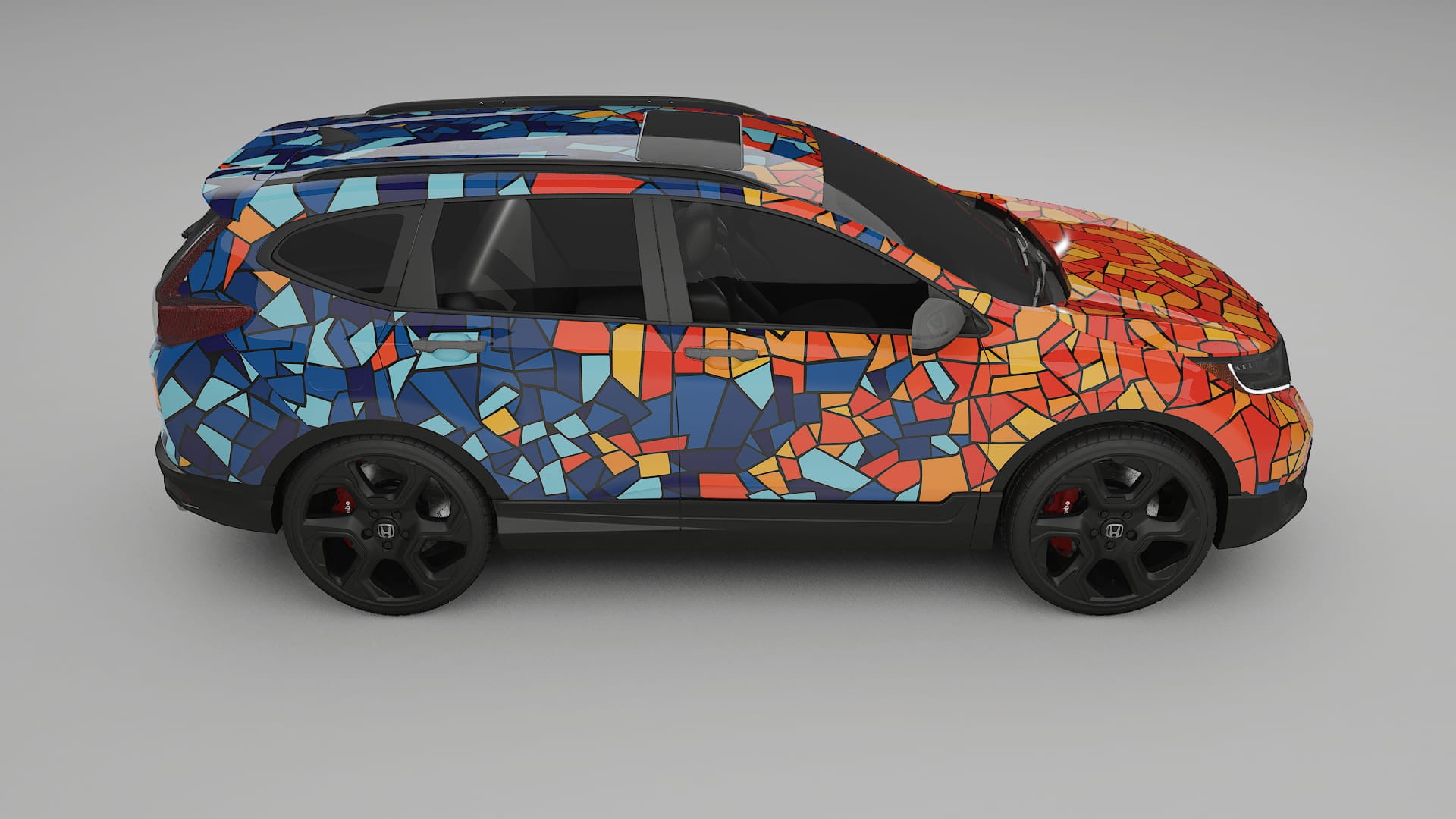Honda CRV Touring prefacelift BARCELONA – Designový Wrap PPF Fólie na auto - tisknutelný polyuretan