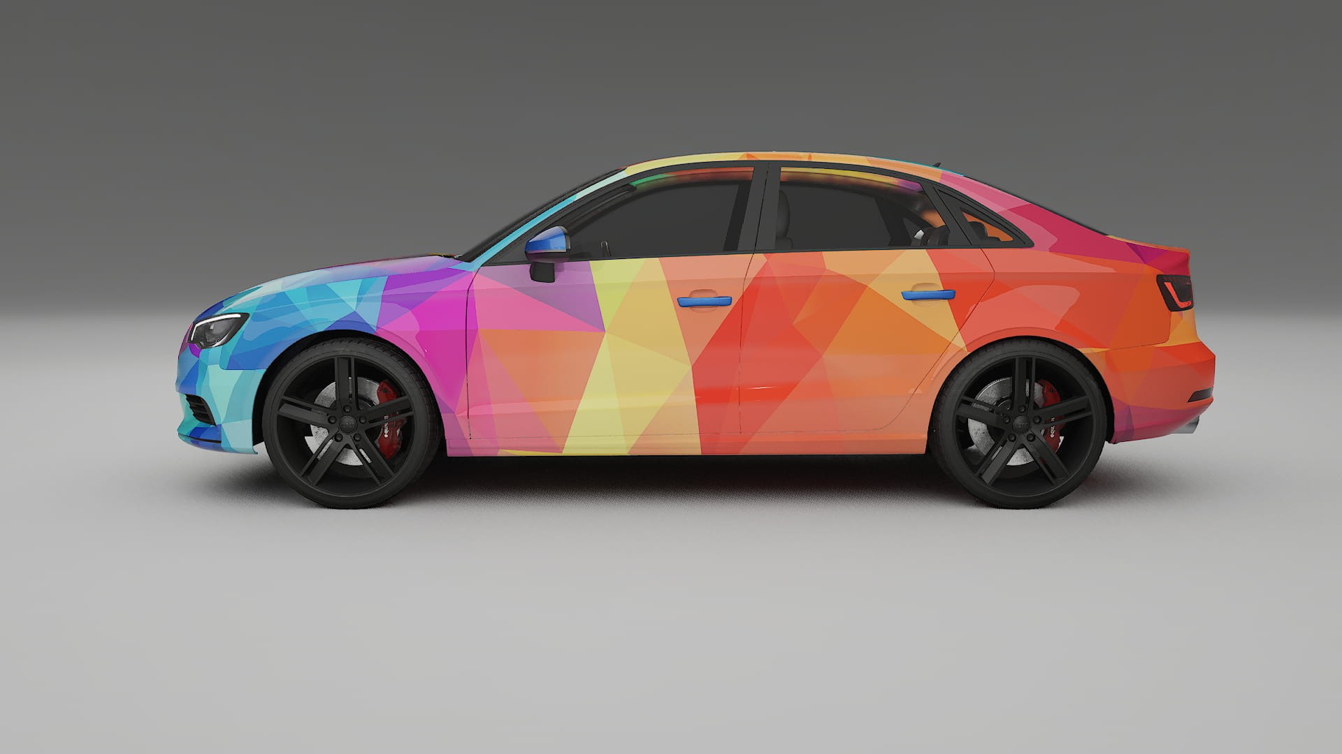 Audi A3 8V sedan prefacelift VECTOR VIBE – Designový Wrap PPF Fólie na auto - tisknutelný polyuretan