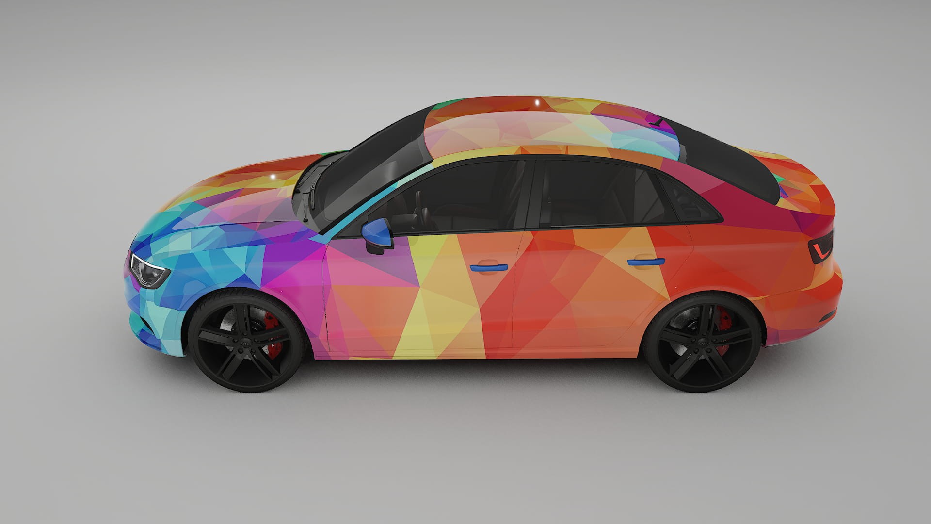 Audi A3 8V sedan prefacelift VECTOR VIBE – Designový Wrap PPF Fólie na auto - tisknutelný polyuretan