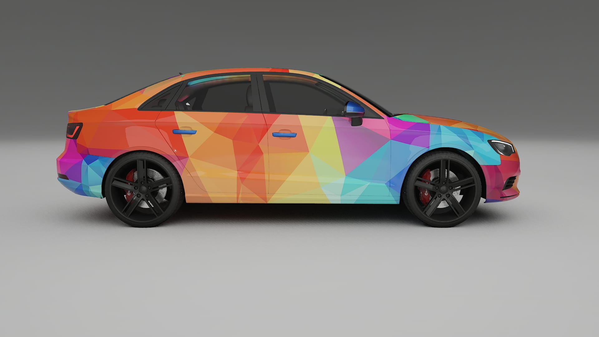 Audi A3 8V sedan prefacelift VECTOR VIBE – Designový Wrap PPF Fólie na auto - tisknutelný polyuretan