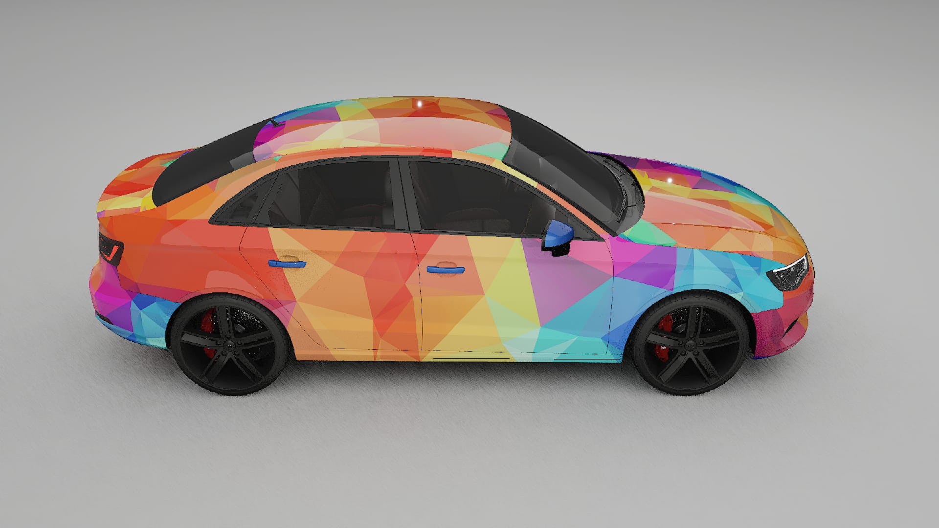 Audi A3 8V sedan prefacelift VECTOR VIBE – Designový Wrap PPF Fólie na auto - tisknutelný polyuretan