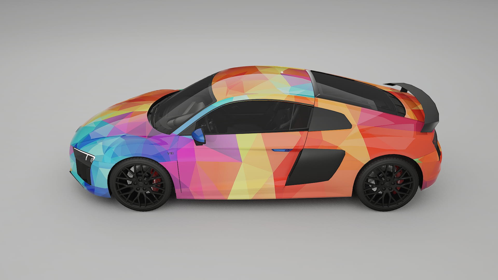 Audi R8 typ-4S prefacelift VECTOR VIBE – Designový Wrap PPF Fólie na auto - tisknutelný polyuretan