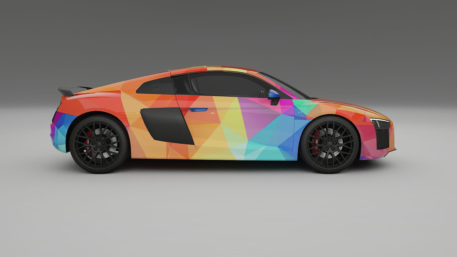 Audi R8 typ-4S prefacelift VECTOR VIBE – Designový Wrap PPF Fólie na auto - tisknutelný polyuretan