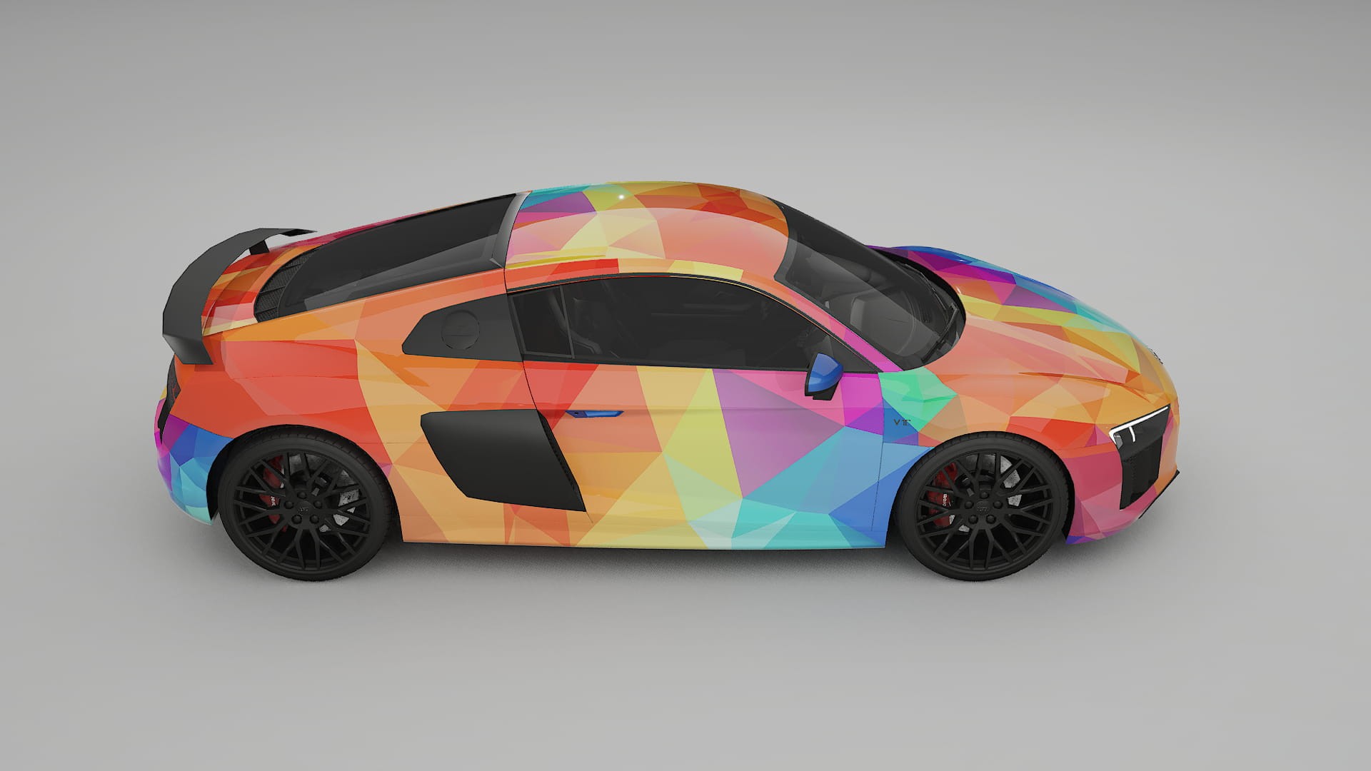 Audi R8 typ-4S prefacelift VECTOR VIBE – Designový Wrap PPF Fólie na auto - tisknutelný polyuretan