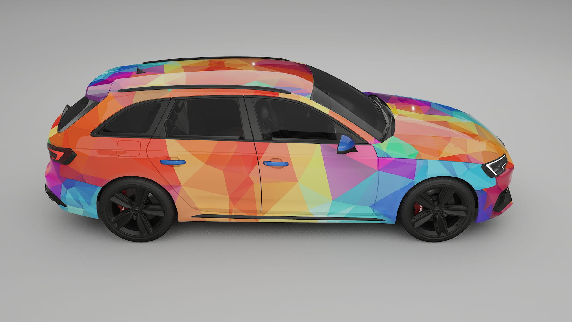 Audi RS4 Avant B9 prefacelift VECTOR VIBE – Designový Wrap PPF Fólie na auto - tisknutelný polyuretan