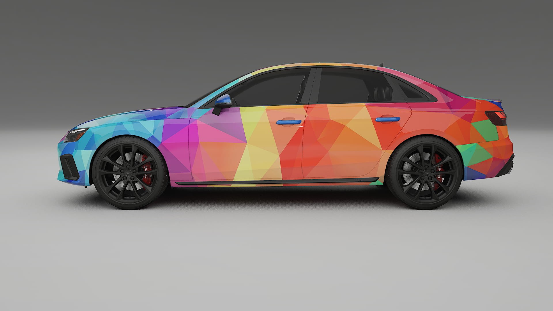 Audi S4 Sedan B9 facelift VECTOR VIBE – Designový Wrap PPF Fólie na auto - tisknutelný polyuretan