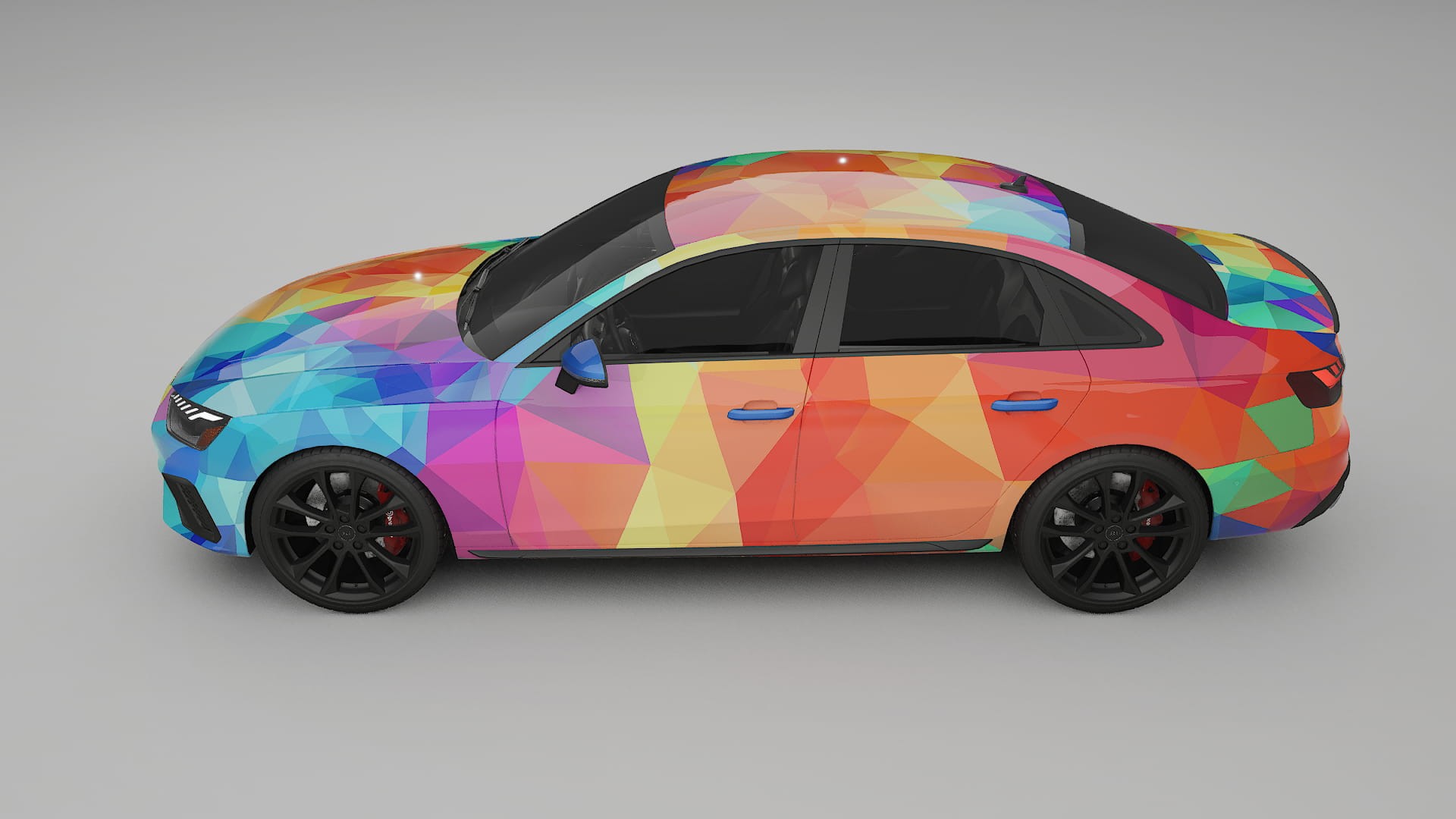 Audi S4 Sedan B9 facelift VECTOR VIBE – Designový Wrap PPF Fólie na auto - tisknutelný polyuretan