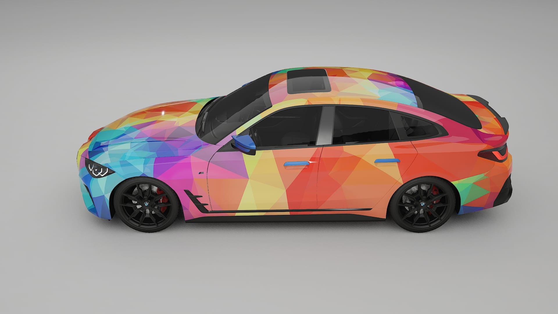 BMW I4 G26 M-Package VECTOR VIBE – Designový Wrap PPF Fólie na auto - tisknutelný polyuretan