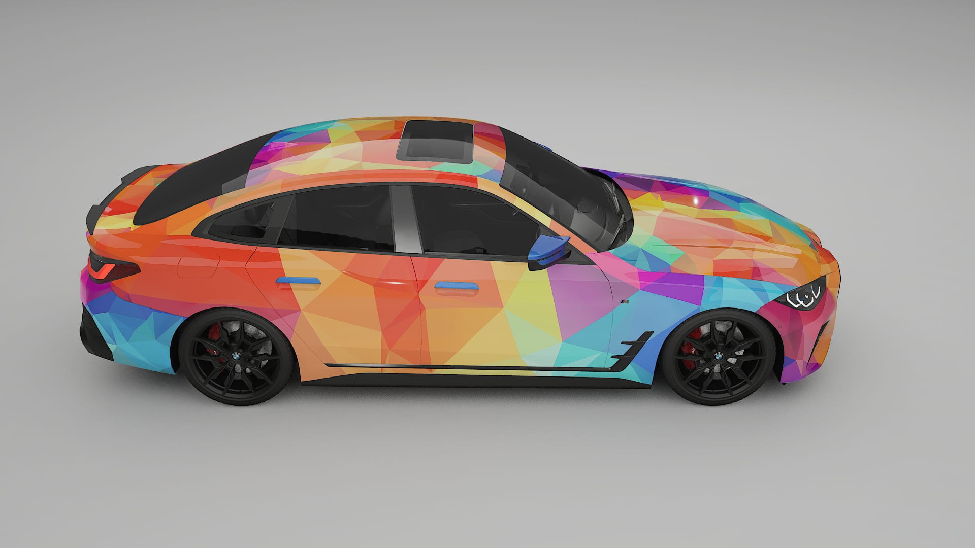 BMW I4 G26 M-Package VECTOR VIBE – Designový Wrap PPF Fólie na auto - tisknutelný polyuretan