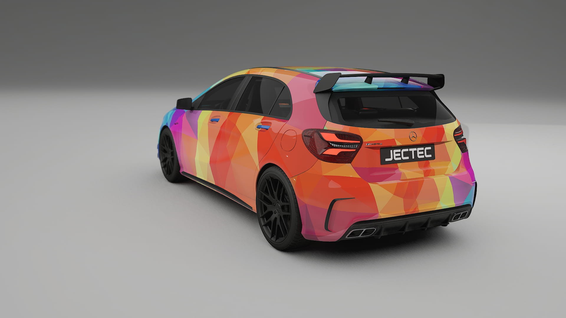 Mercedes A45 AMG W176 VECTOR VIBE – Designový Wrap PPF Fólie na auto - tisknutelný polyuretan