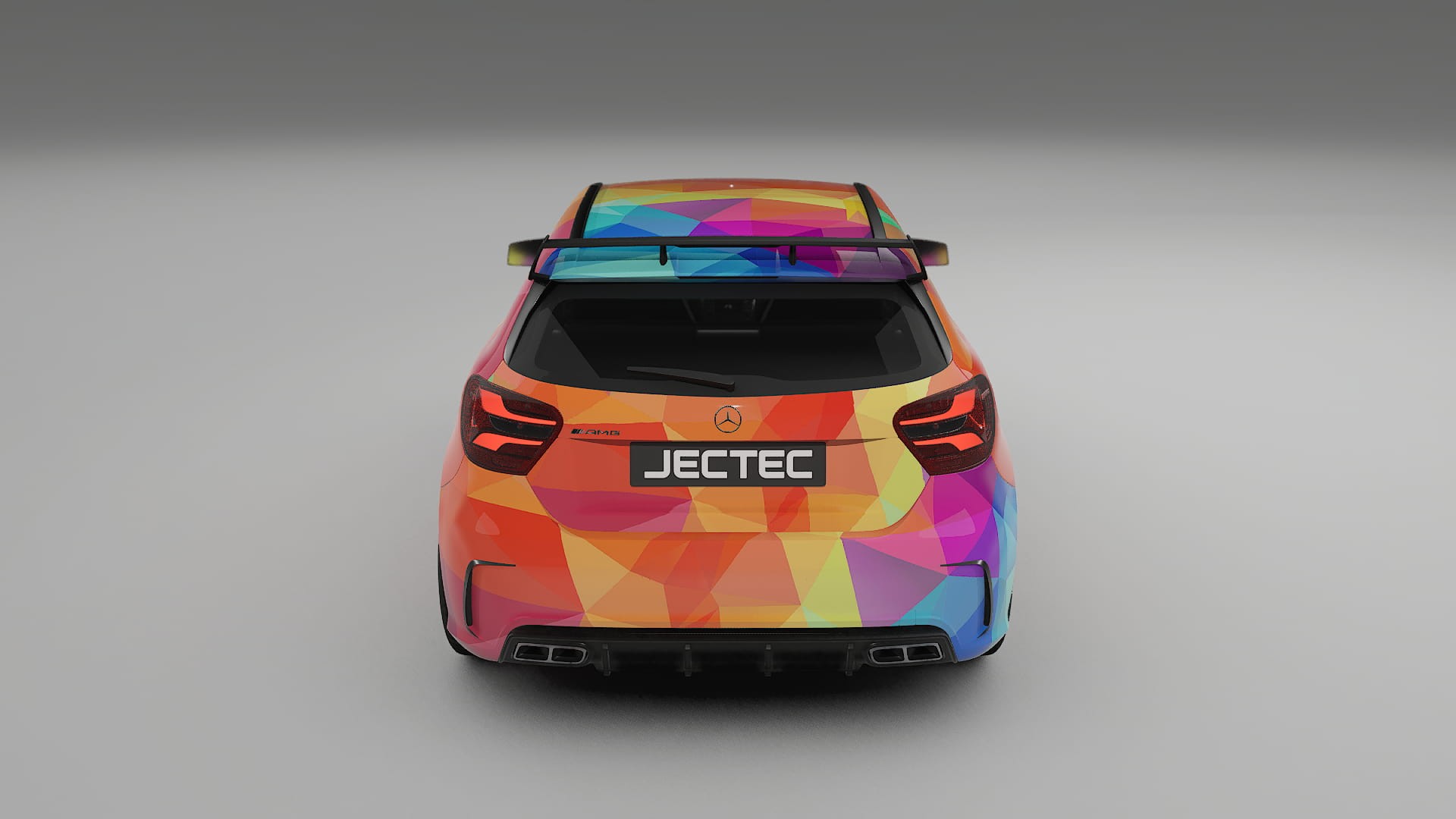 Mercedes A45 AMG W176 VECTOR VIBE – Designový Wrap PPF Fólie na auto - tisknutelný polyuretan